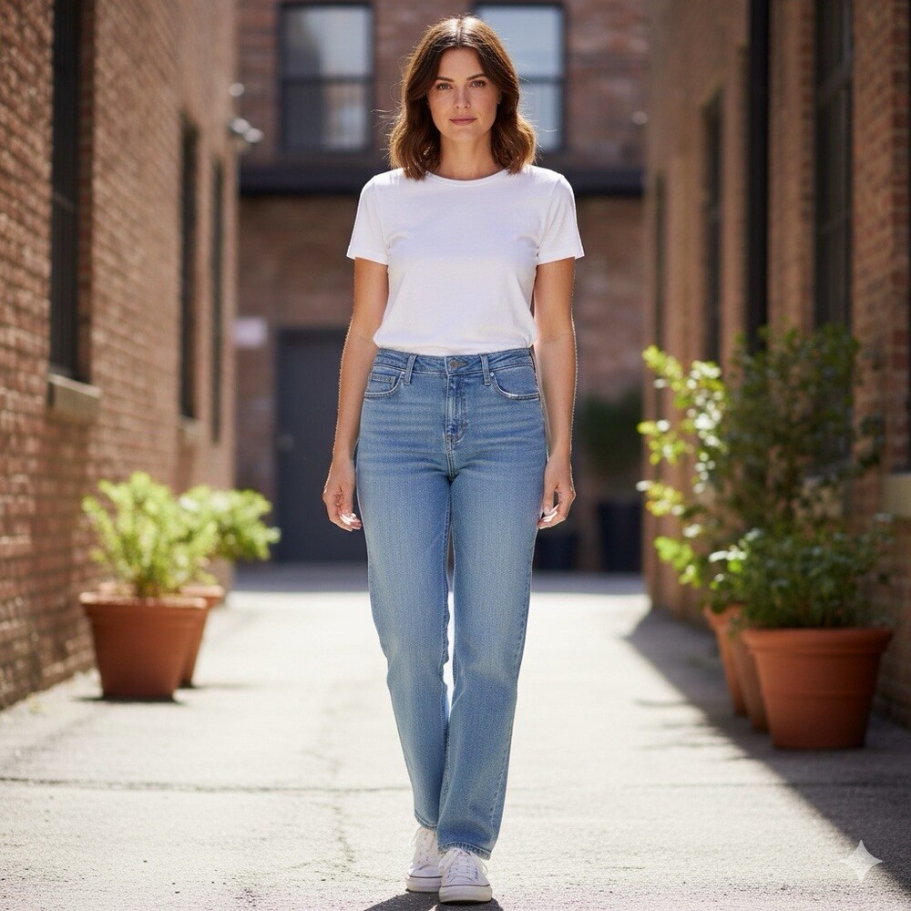 Lee Straight Leg Blue Jeans Womens Size 12M Denim Casual Everyday Classic